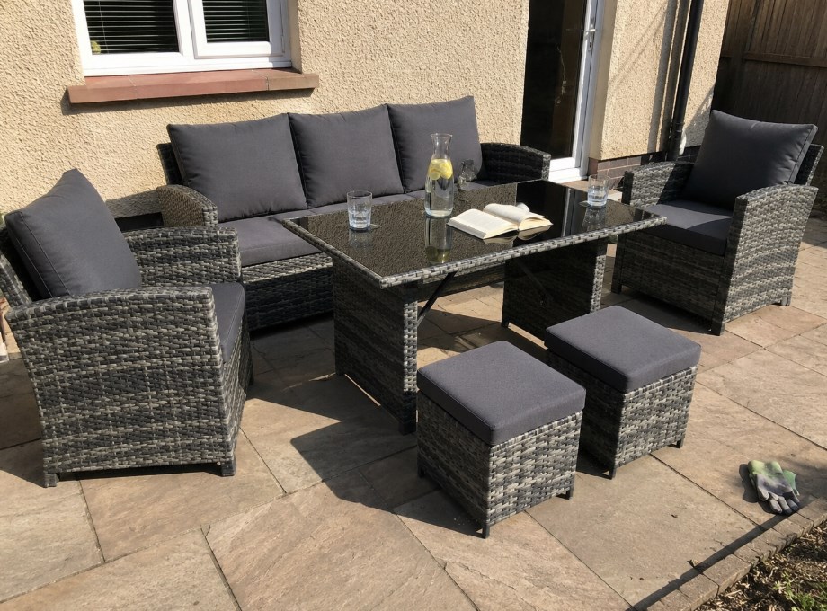 Zestaw mebli ogrodowych PORTO DELUXE GREY 7-osobowy 6 elementów